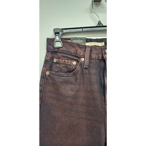 Levi's Ribcage Wide Leg Women's Super High Rise Jeans, Size 24x32 In Cherry Red - Picture 6 of 16